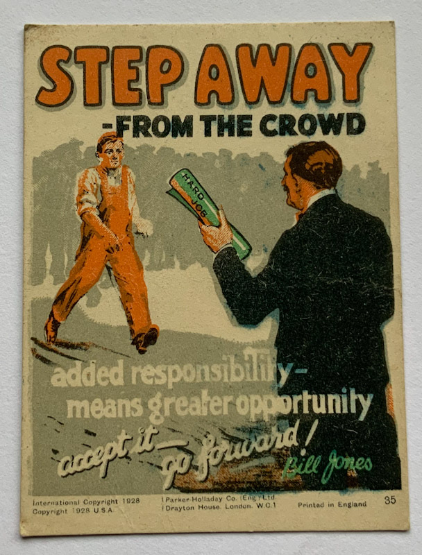 1928 Propaganda card by Parker Halladay USA Step away from the crowd